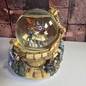 Noah's Ark Musical Snow Globe Plays "Amazing Grace" Animals Boat Tested Works!